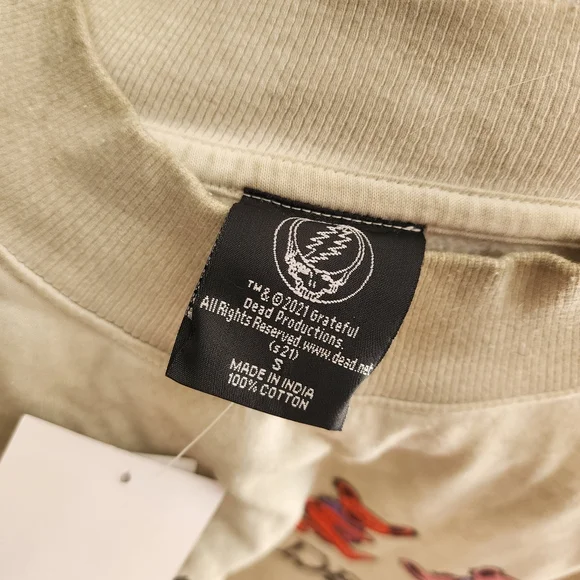 NWT Gratful Dead Grunge Crewneck Sweater Band Dancing Bears Small Distressed - Picture 5 of 9